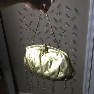 Vintage Gold Rosette Evening Bag